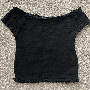 Brandy Melville Black Ruched Top. ONE SIZE FITS ALL